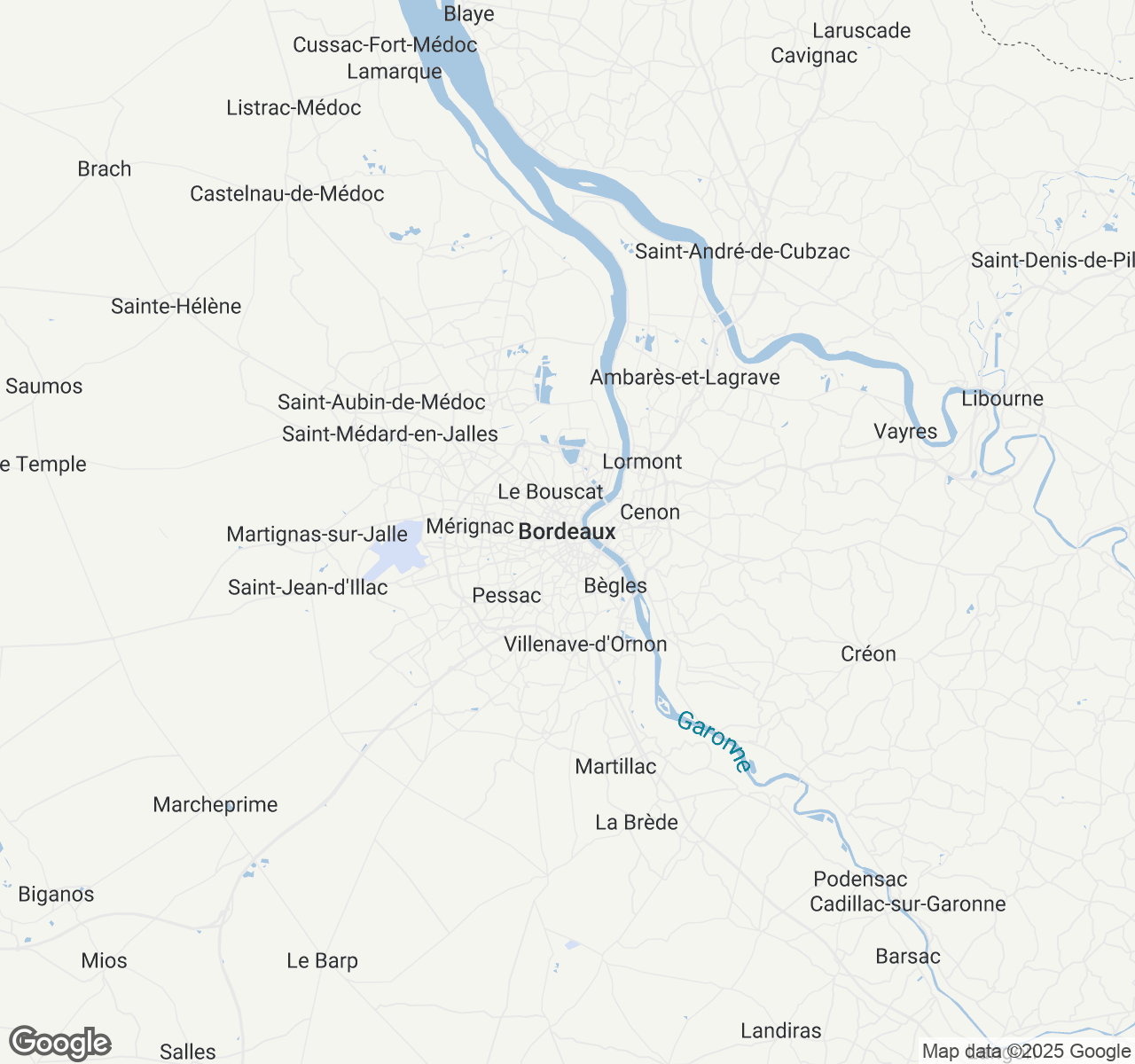 Map of Bordeaux