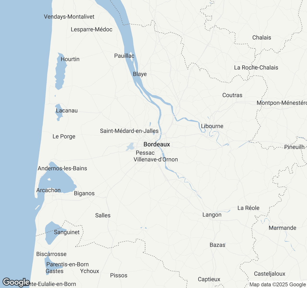 Map of Bordeaux